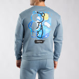 Steel Blue Graphic Sweater