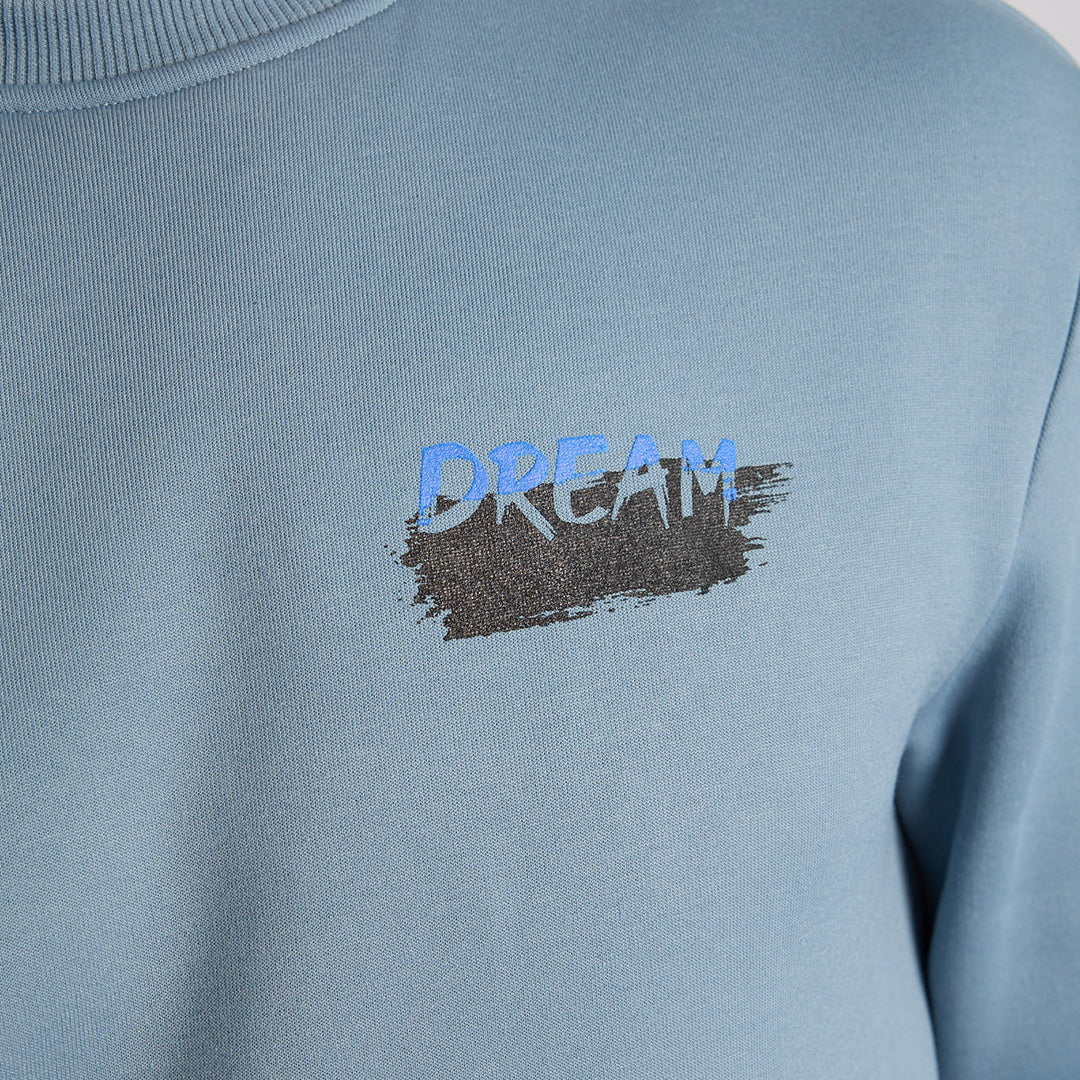 Steel Blue Graphic Sweater