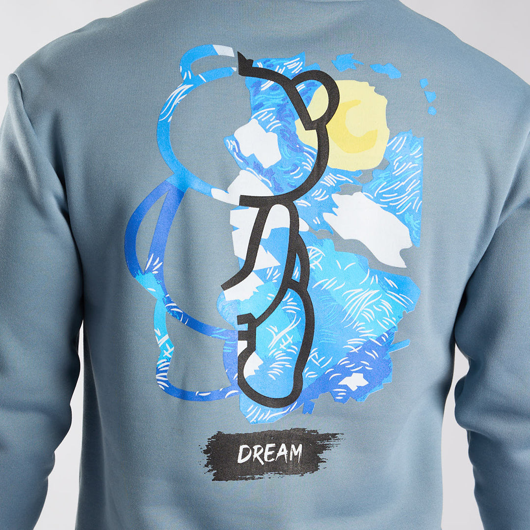 Steel Blue Graphic Sweater