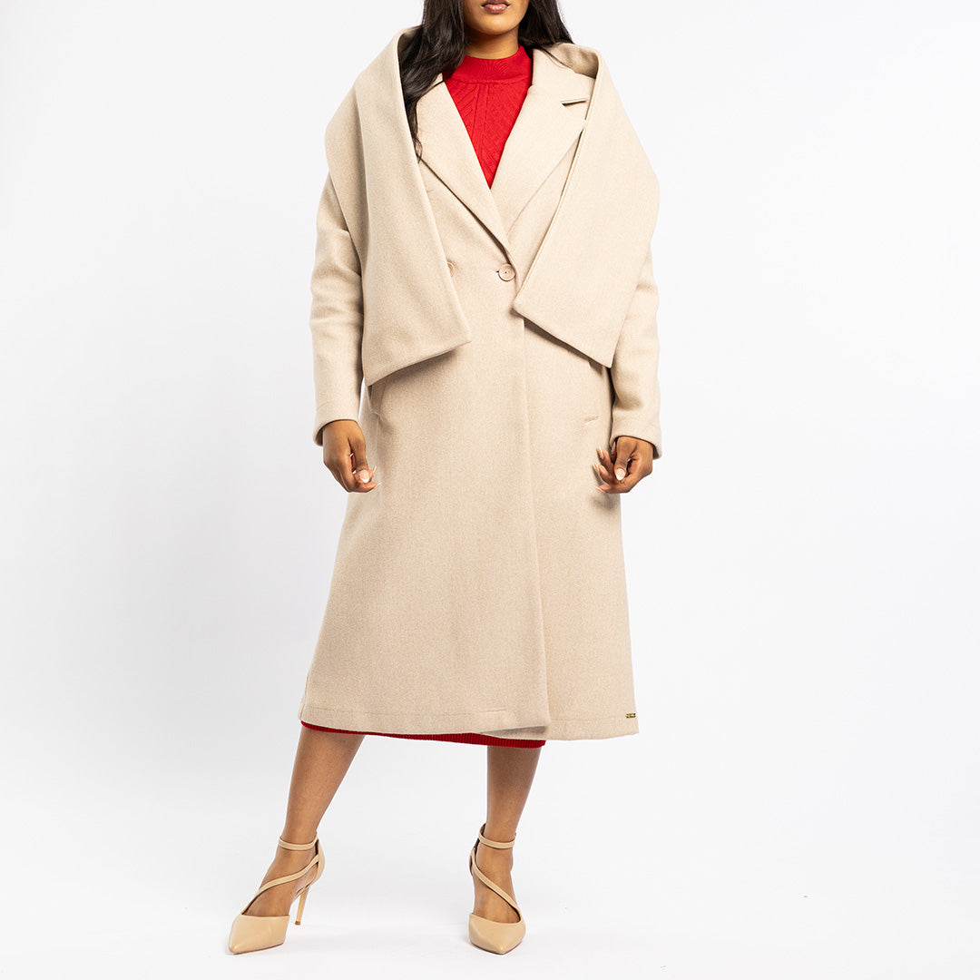 LDS SCARF TRENCH JKT