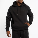 MENS ZAFF BLACK HOODED FLEECE JACKET