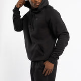 MENS ZAFF BLACK HOODED FLEECE JACKET
