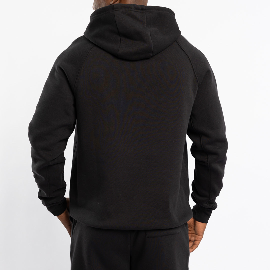 MENS ZAFF BLACK HOODED FLEECE JACKET