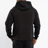 MENS ZAFF BLACK HOODED FLEECE JACKET