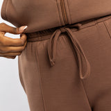LDS DK TAUPE WIDE LEG TR SCUBA PANTS