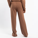 LDS DK TAUPE WIDE LEG TR SCUBA PANTS