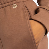 LDS DK TAUPE WIDE LEG TR SCUBA PANTS