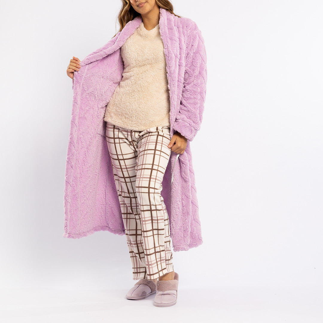 LADIES LQD MAUVE JACQUARD GOWN