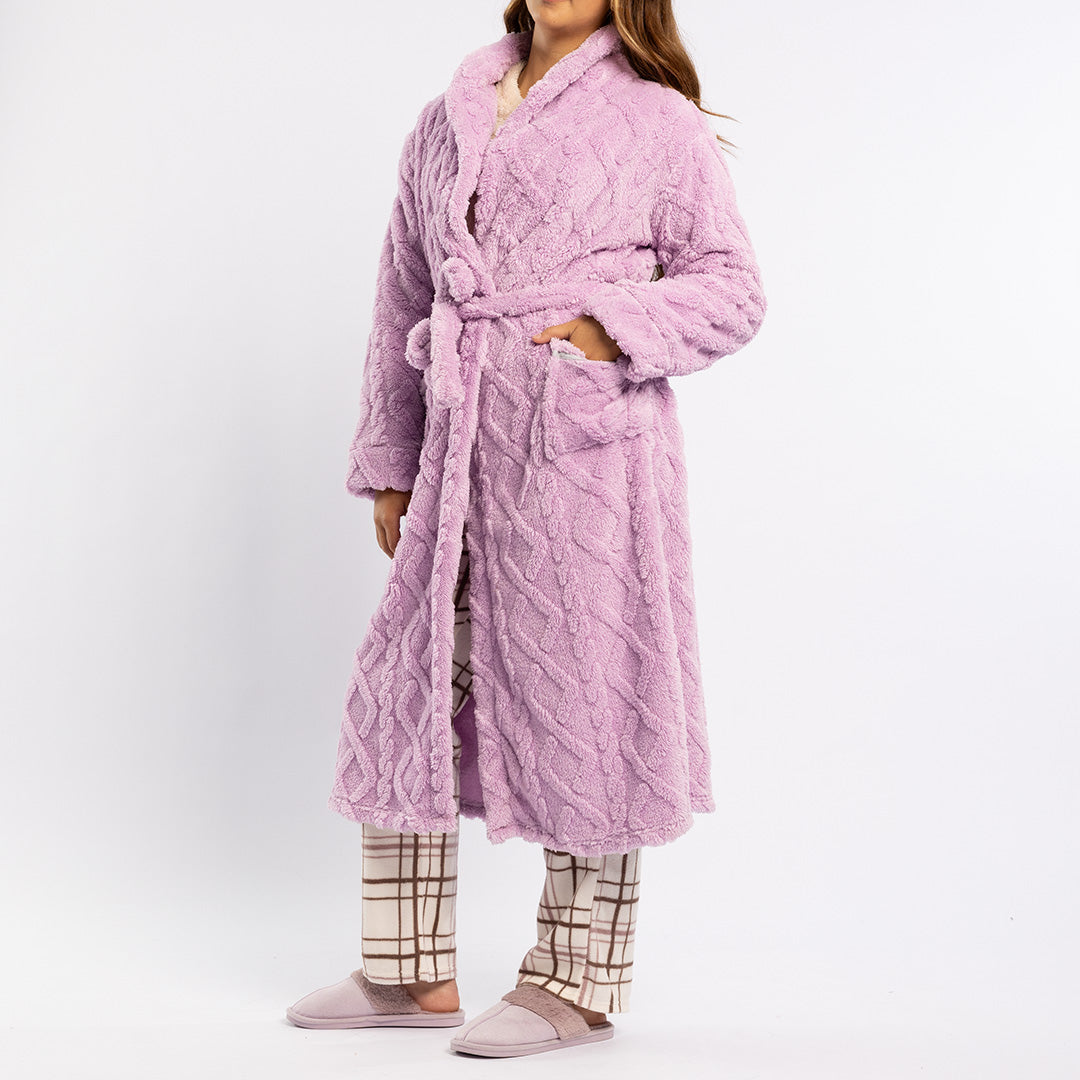 LADIES LQD MAUVE JACQUARD GOWN