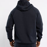 MENS ZAFF NAVY HOODED FLEECE JACKET