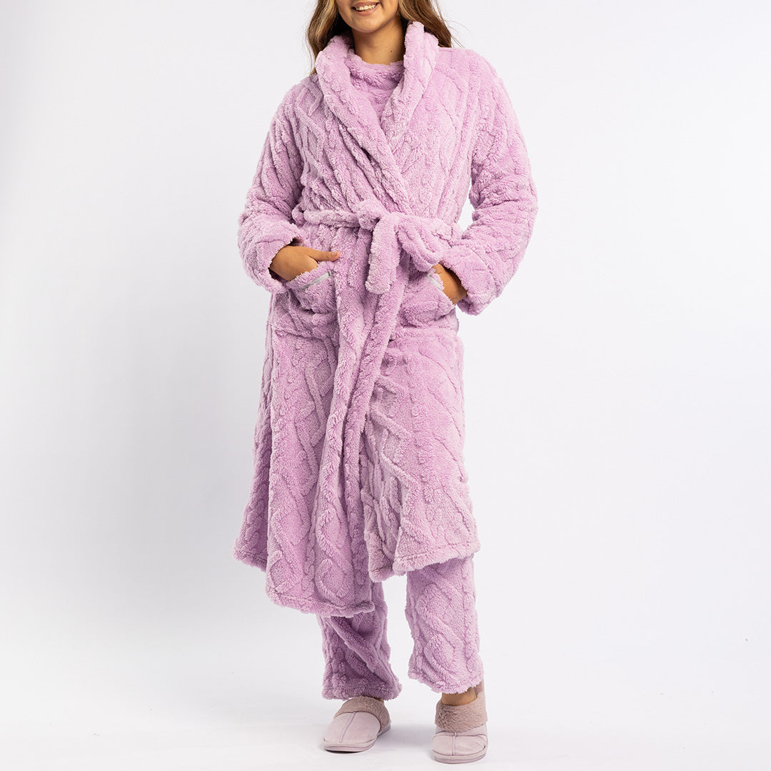 LADIES LQD MAUVE JACQUARD GOWN
