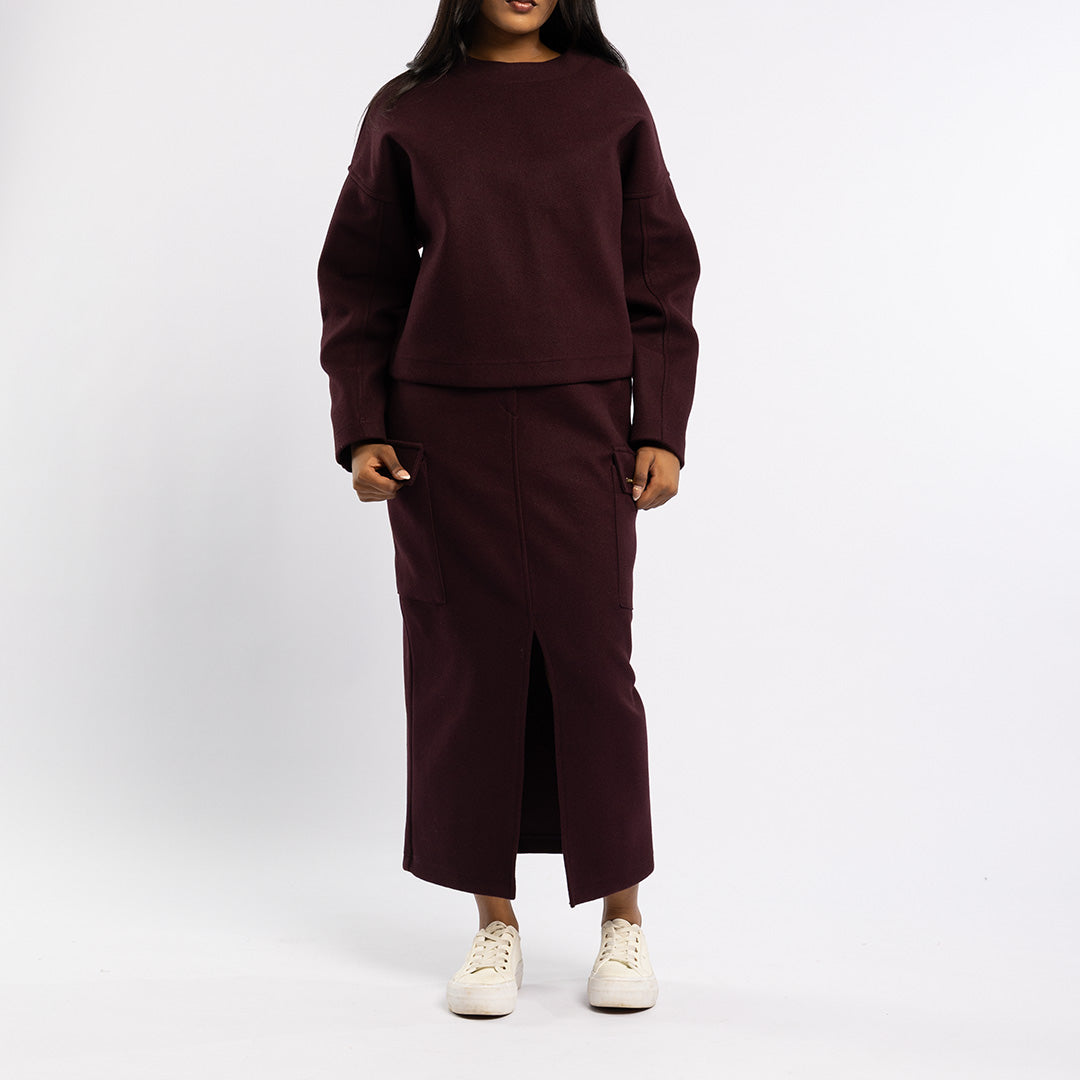 LDS MELTON BOXY TOP