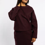 LDS MELTON BOXY TOP