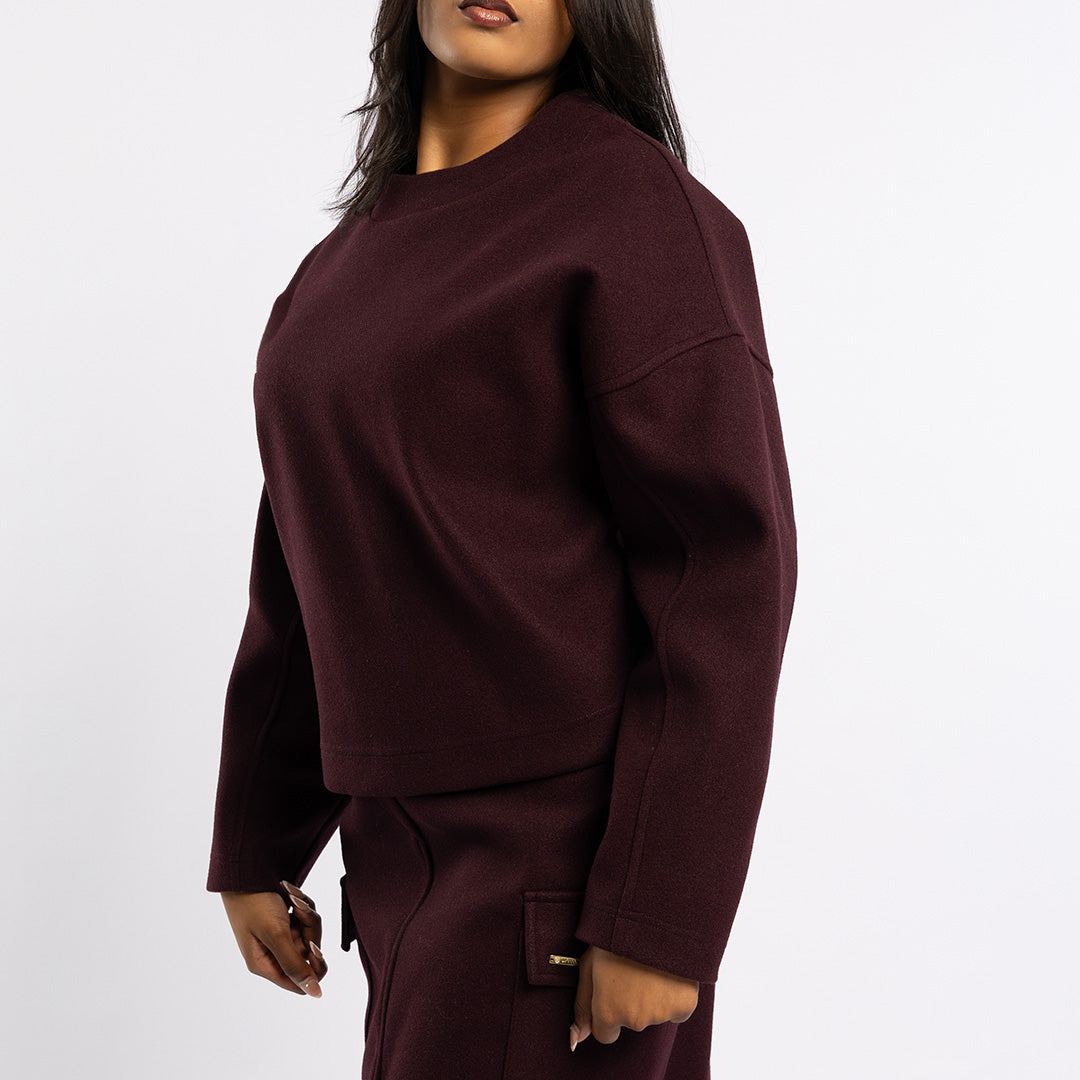 LDS MELTON BOXY TOP