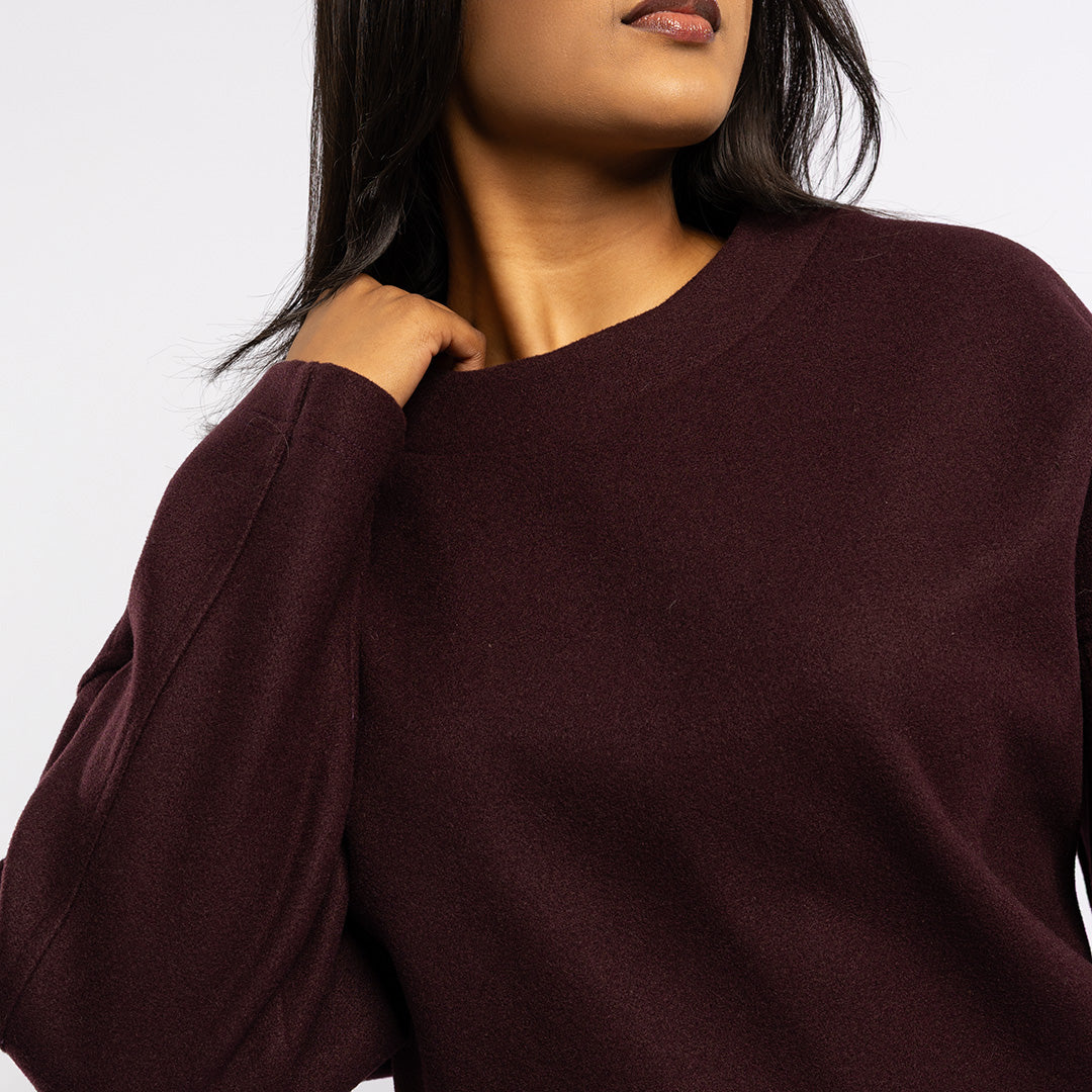 LDS MELTON BOXY TOP