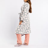 LADIES LQD GREY/PINK HEART CORAL FLEECE GOWN