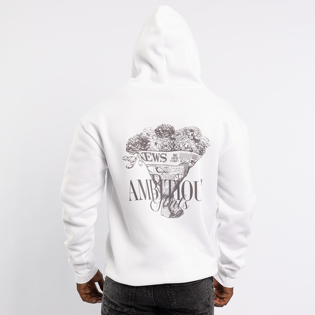 White Graphic Hoody