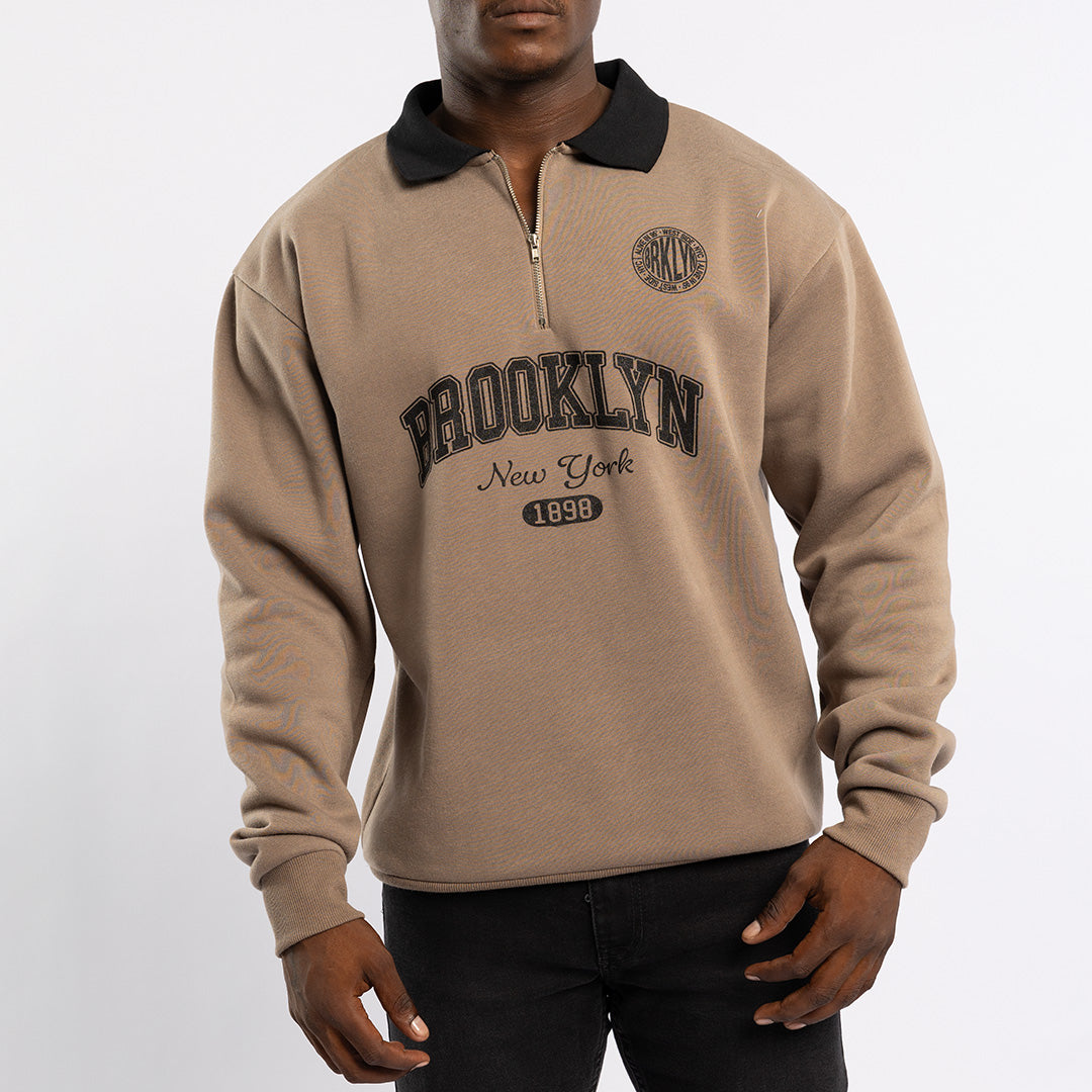 Taupe Fleece Golfer