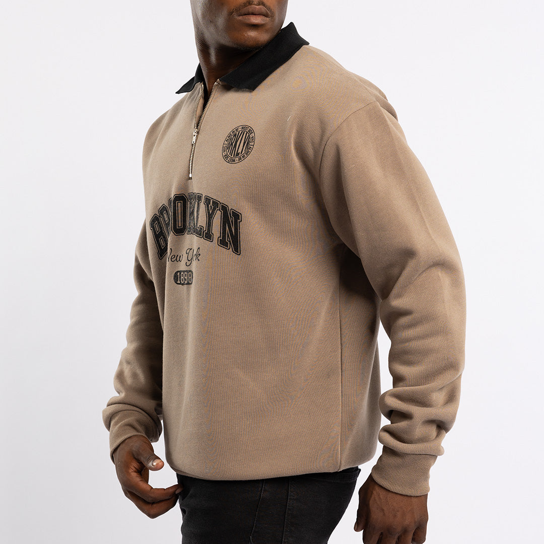 Taupe Fleece Golfer