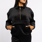 LDS VELOUR ZIP SWEATER