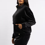 LDS VELOUR ZIP SWEATER