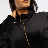 LDS VELOUR ZIP SWEATER