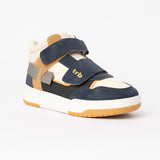 Colourblocked Mid Top Sneaker.Velcro Straps.