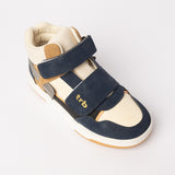 Colourblocked Mid Top Sneaker.Velcro Straps.