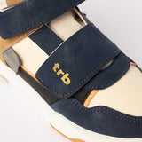 Colourblocked Mid Top Sneaker.Velcro Straps.