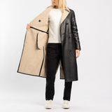 BLACK PU LONG SLEEVE JACKET