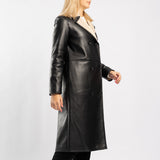 BLACK PU LONG SLEEVE JACKET