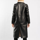 BLACK PU LONG SLEEVE JACKET