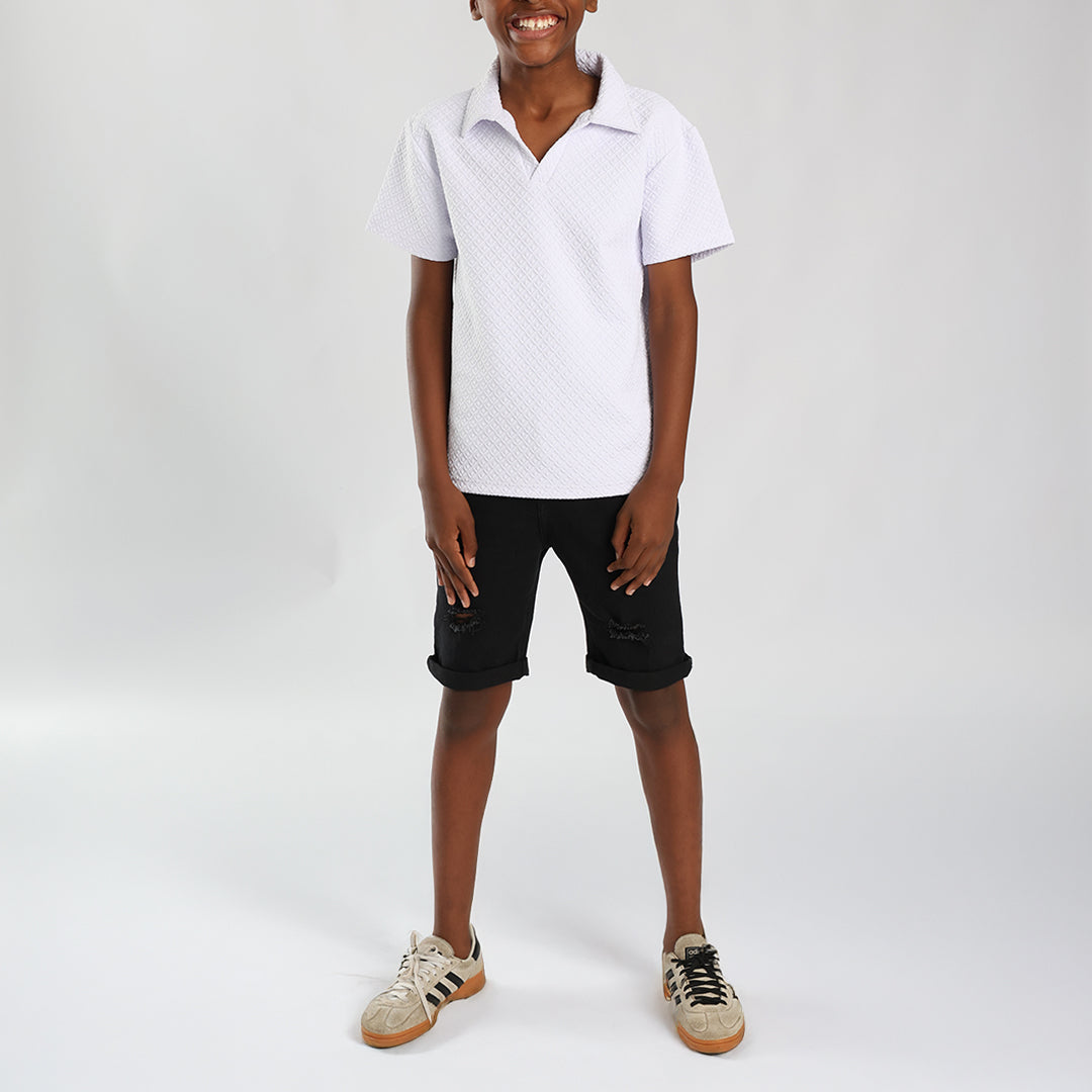 White Jacquard Golfer