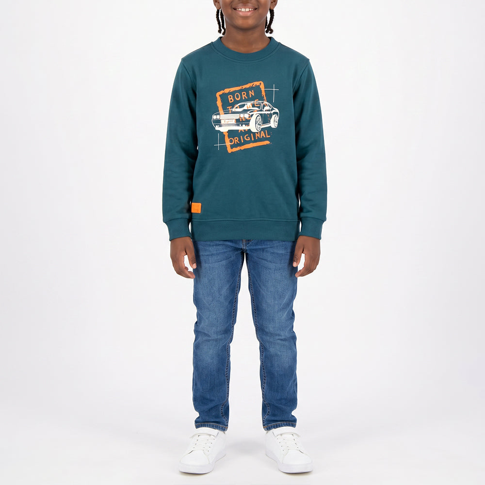 PETROL SWEATER (CREW NECK/PRINTED)