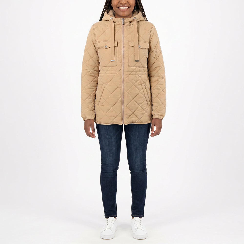 CIARRA CARMEL  QUILTED PARKER JACKET