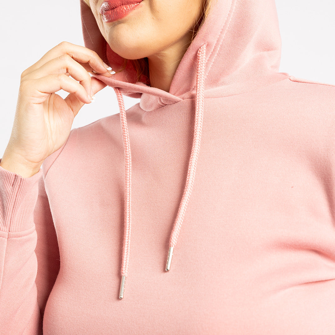 LADIES ALORA BLUSH LONG SLEEVE HOODY WITH KANGAROO POCKET