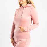 LADIES ALORA BLUSH LONG SLEEVE HOODY WITH KANGAROO POCKET