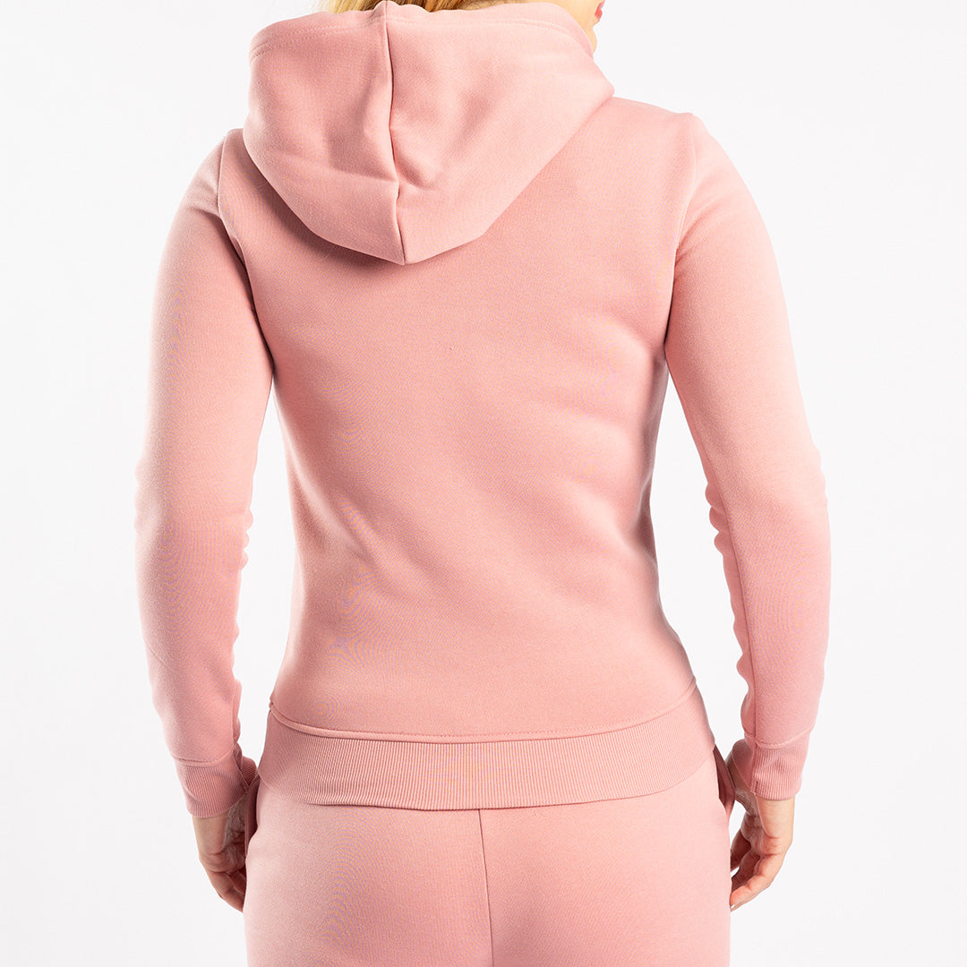 LADIES ALORA BLUSH LONG SLEEVE HOODY WITH KANGAROO POCKET