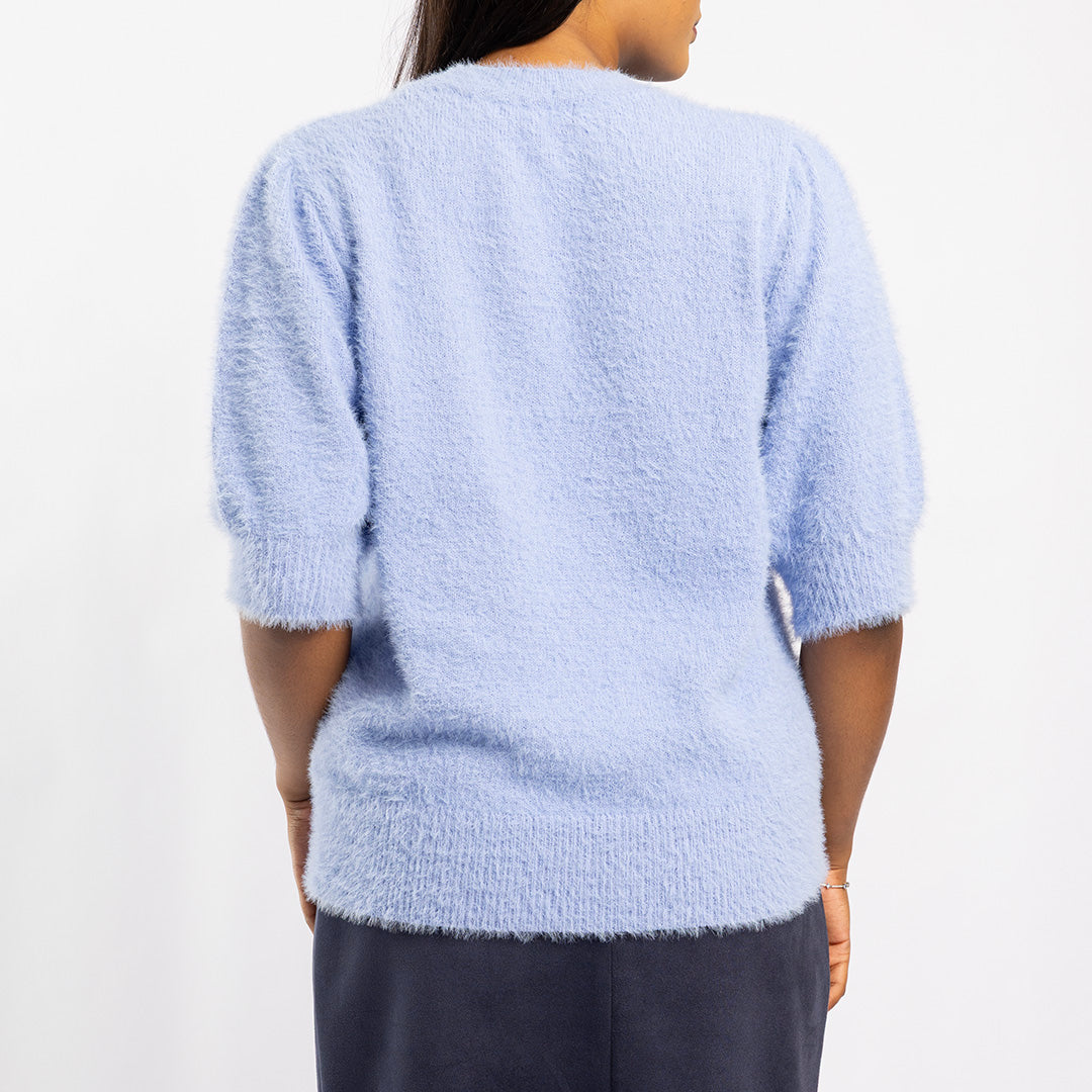 BLUE 3/4 SLEEVE FUR JERSEY