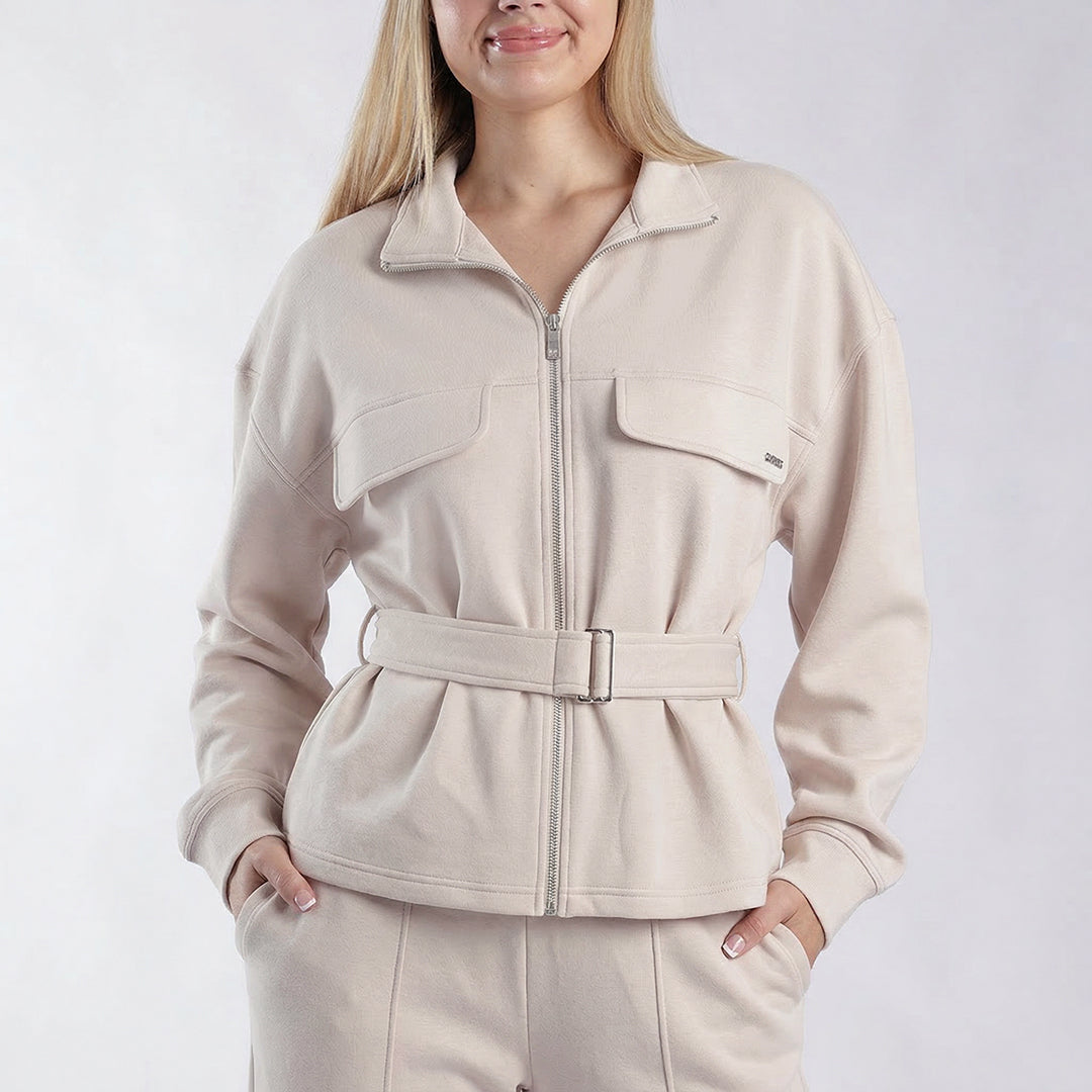 LDS BELT ZIP SWEATER