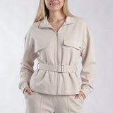 LDS BELT ZIP SWEATER