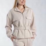 LDS BELT ZIP SWEATER