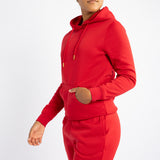 LADIES ALORA RED LONG SLEEVE HOODY WITH KANGAROO POCKET