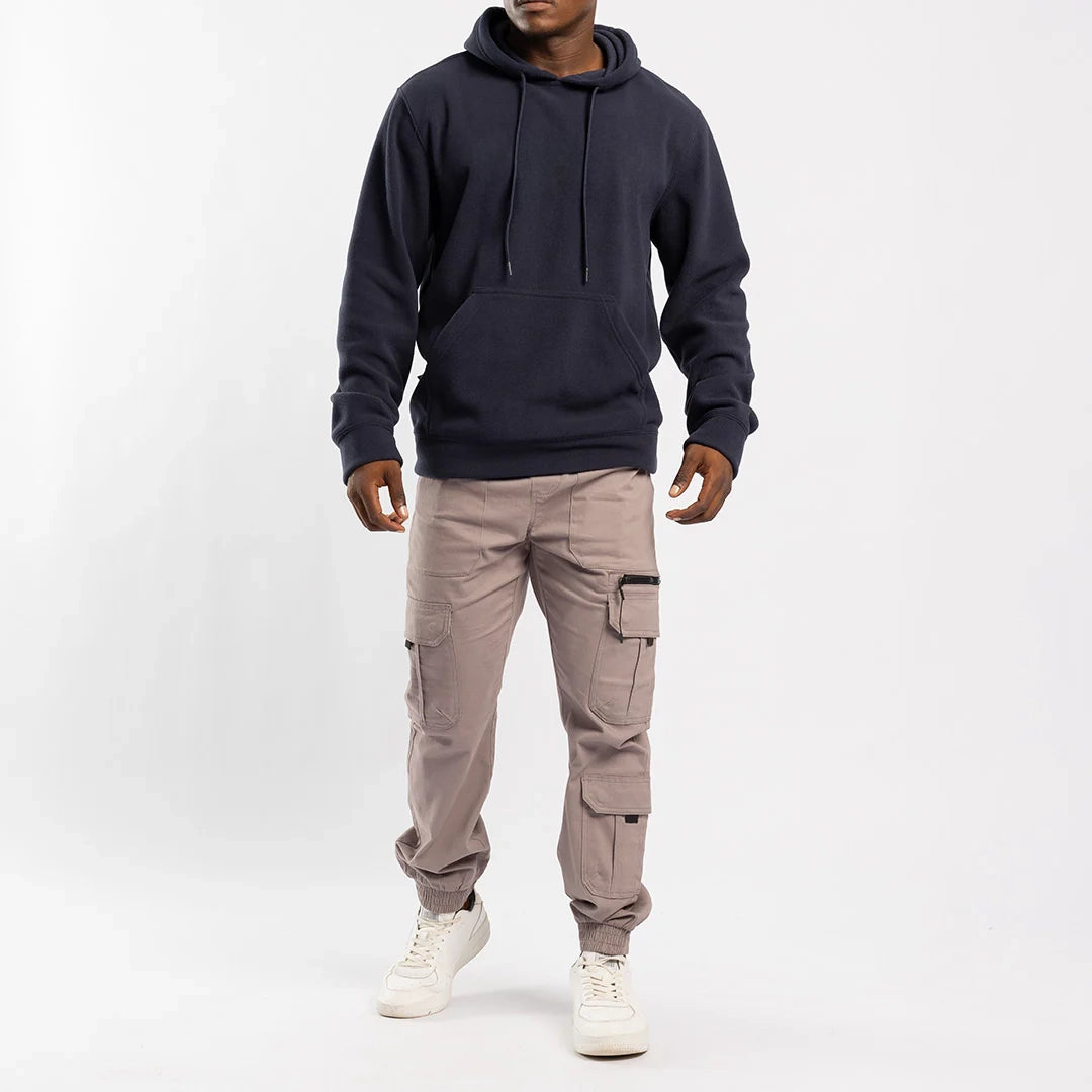 GREY CARGO TWILL JOGGER (ZIP DETAIL)