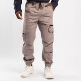 GREY CARGO TWILL JOGGER (ZIP DETAIL)