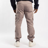GREY CARGO TWILL JOGGER (ZIP DETAIL)