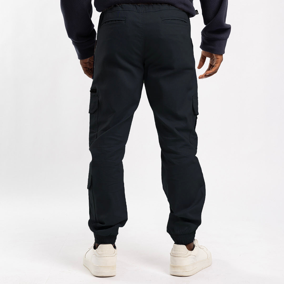 NAVY CARGO TWILL JOGGER (ZIP DETAIL)