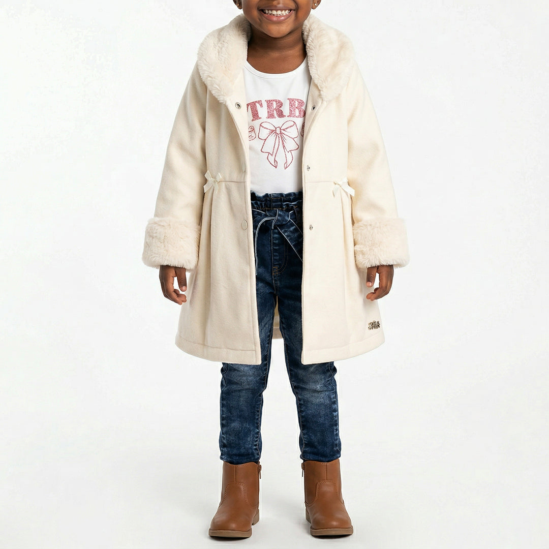 TRB Girls Cream Melton