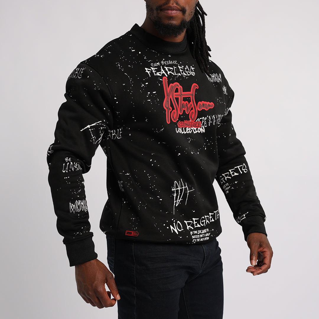 SPLATTER BLACK SWEATER (SPLATTER PRINT)