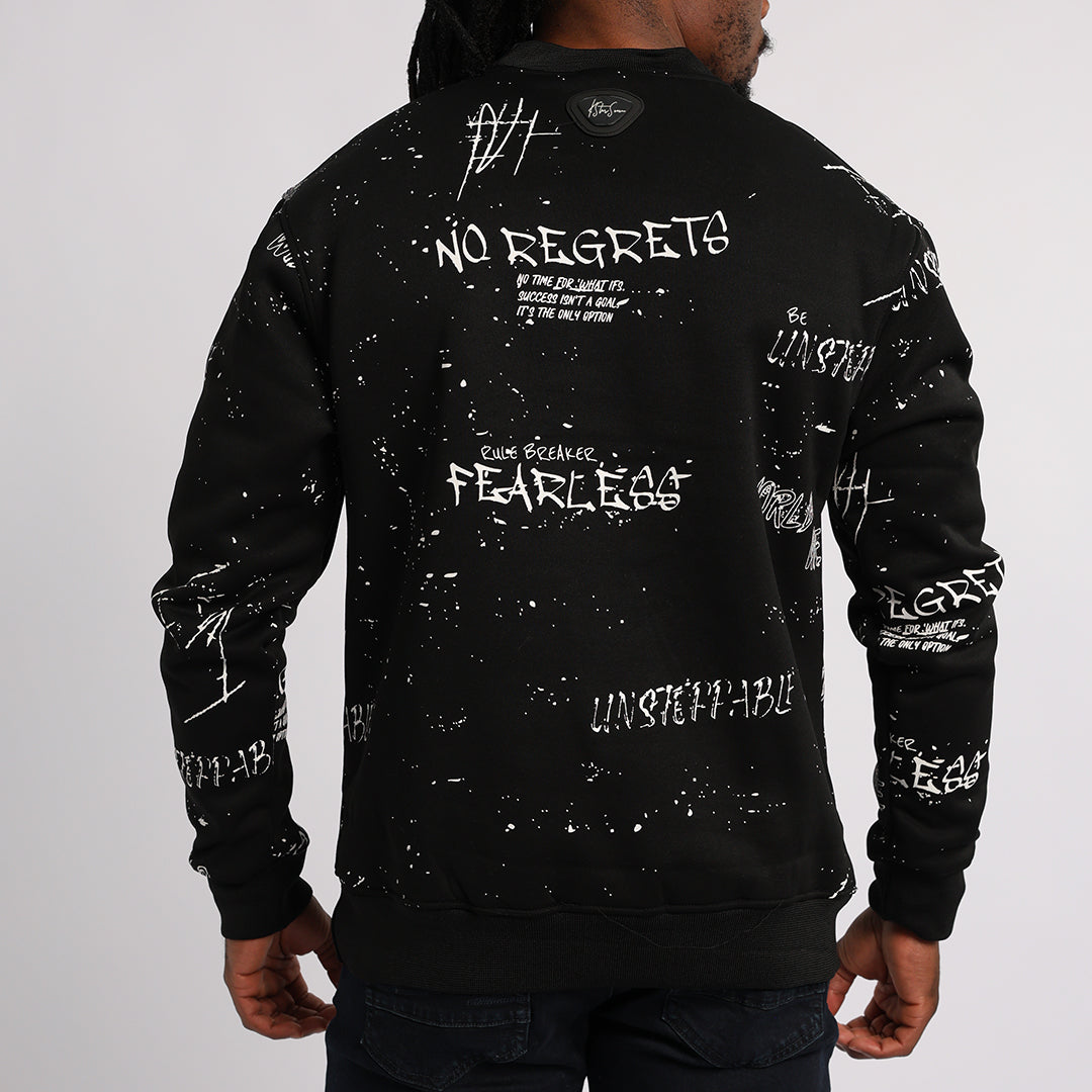 SPLATTER BLACK SWEATER (SPLATTER PRINT)